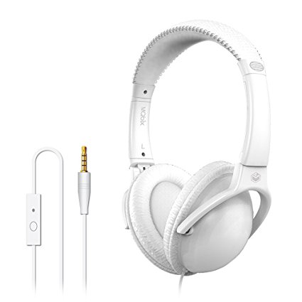 MQbix MQHT560WHT Ear Foam Palette High Performance Headphones with Mic, Pure White