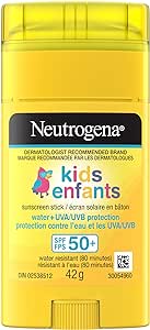 Neutrogena Kids Sunscreen Stick, SPF 50 , Sun Protection UVA & UVB, Water resistant Sunscreen, Travel Sized, 42-g