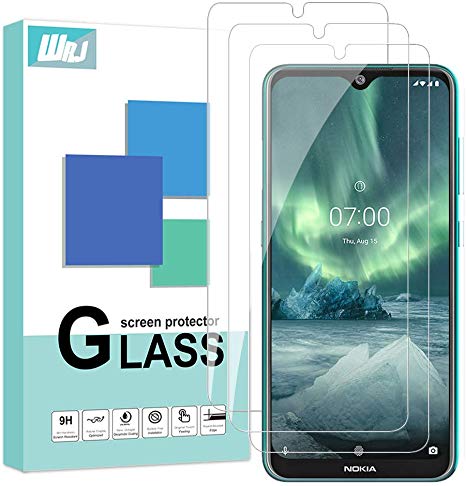 [3 Pack] WRJ Screen Protector for Nokia 7.2/Nokia 6.2 Screen Protector HD Anti-Scratch Anti-Fingerprint No-Bubble 9H Hardness Tempered Glass with Lifetime Replacement Warranty
