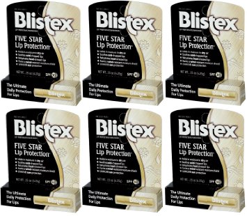 Blistex Five Star Lip Protection, SPF 30 - 0.15 oz (Pack of 6)