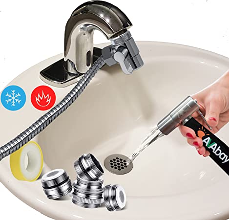 AVAbay Faucet Bidet Sprayer w/Thermal Grip - Hot Water 180°F Bidet for Toilet and Diaper Sprayer with 80" Hose- Handheld Water Hose Attachment for Sink