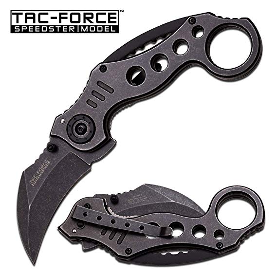 TAC FORCE Spring Assisted Karambit Pocket Knives BLACK Blade Tactical