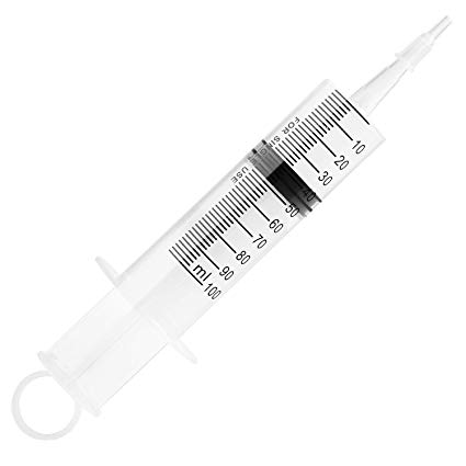 6 Pack 100ml Syringes, Large Plastic Syringe for Scientific Labs and Liquid Dispensing Metric Multiple Uses