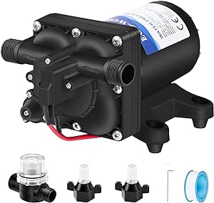 ECO-Worthy Upgraded 12Volt RV Water Pressure 3.5GPM 55PSI, 12V Marine Fresh Water Pump Self Priming for RV Marine Sprayer Boat Transfer Potable Water Use