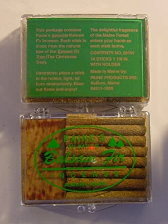 1 X 14 Balsam Sticks and Holder In Plastic Case - Paine's Fir Balsam Incense