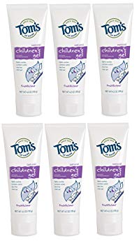 Tom's of Maine Children’s Fluoride Anticavity Gel, Kids Toothpaste, Natural Toothpaste, Fruitilicious, 4.2 Ounce, 6-Pack