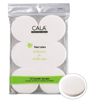 Cala 12 pcs Makeup Round Sponges Non Latex For All Skin Types - 70982