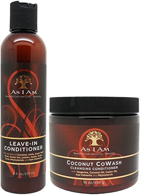 As I Am Leave-in Conditioner 8oz, Coconut Cowash Cleansing Conditioner 16oz "SET" by I AM