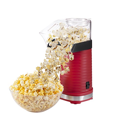 Chefman Air Pop Popcorn Maker, Makes 12 Cups of Popcorn, Includes Measuring Cup and Removable Lid, Dishwasher-Safe  - RJ33-T-Red