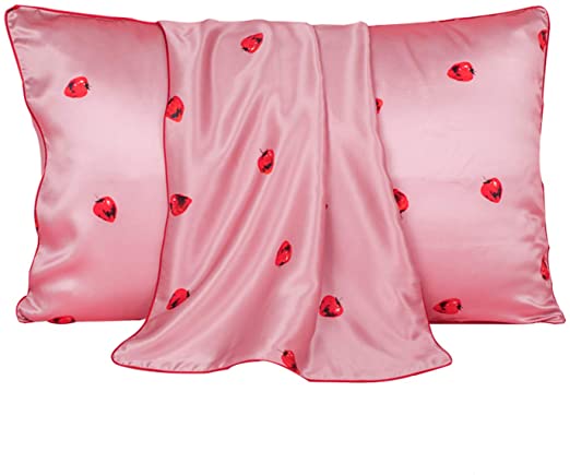 MYJZY Silk Pillowcase for Hair and Skin,Hypoallergenic Satin Pillowcase,Cool Super Soft and Luxury Pillow Cases Covers, Single Side 100% Mulberry Silk Envelope Closure,Pink