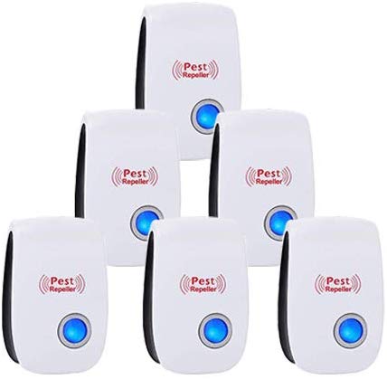 Ultrasonic Pest Repeller 6 Pack , Electronic Plug in Pest Control Indoor for Bug and Rodent Mice Insects Ant Mosquito Spider Roach, Non-Toxic, Child and Pets Safe