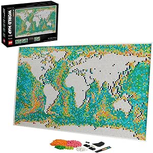 LEGO Art Craft Kit; Meaningful, Detailed 31203 LEGO Wall Art for DIY and Map Enthusiasts