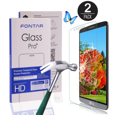 (2 Pack) LG G4 Screen Protector, FONTAR LG G4 Tempered Glass Screen Protector,0.3mm 9H Hardness , Anti-Scratch ,Lifetime Warranty