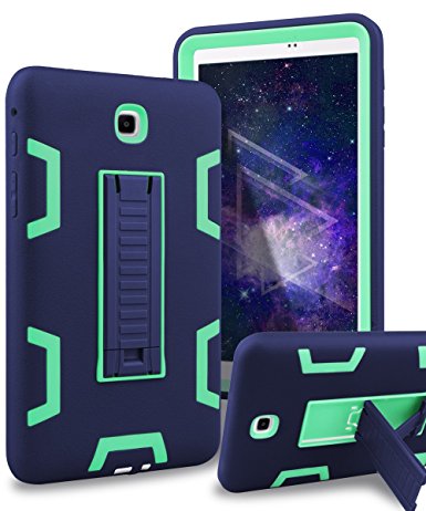 XIQI Samsung Galaxy Tab A 8.0 Case Three Layer Hybrid Rugged Heavy duty Shockproof Anti-Slip Case Full Body Protection Cover for Tab A 8.0 inch 2015 release (Not fit 2017),Navy Blue/ Green