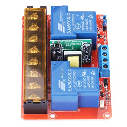 AC100V-250V 30A High Power 2-Channel Relay DC5V High-Low Level Trigger Switch Module for Arduino