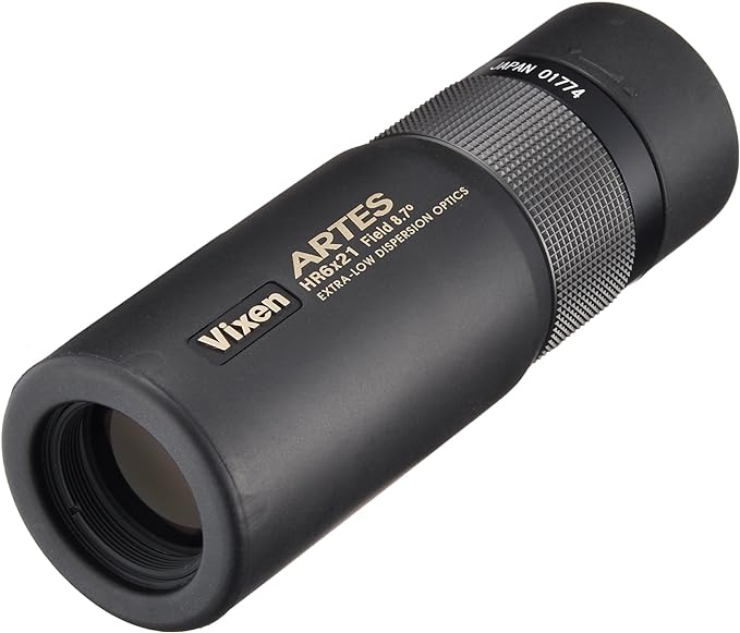 Vixen HR 6x21 ED Monocular, 3.5mm Exit Pupil, 17.5mm Eye Relief, Roof Prisms with Phase Correction, Multicoated Optics