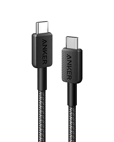 ANKER Powerline III 60W USB-C to USB-C Charging Cable, Double Nylon Braided Cable with Fast Charging, Data Sync Compatibility & Power Delivery (PD), USB 2.0 Type C (USB-C Braided Cable Black 3ft)