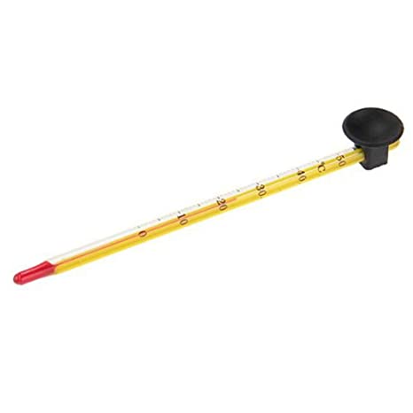 Tzou Aquarium Thermometer, Aquarium Waterproof Hydraulic Gauge Submersible Glass Thermometer with Suction Cup 14CM Thermometer