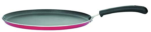 Premier Supreme Non-Stick Chapati Rimmed Tawa Pan, Black/Red, 32 cm