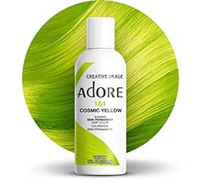 Adore Semi Permanent Hair Color - Vegan and Cruelty-Free Hair Dye - 4 Fl Oz - 161 Cosmic Yellow (Pack of 1)