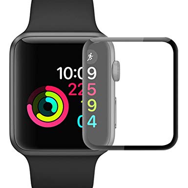 Smartwatch Screen Protector YJan 2Pack Tempered Glass Apple Watch Screen Protector Bubble-Free Anti-Scratch Clear 38mm Film for Series 1/Series 2/Series 3