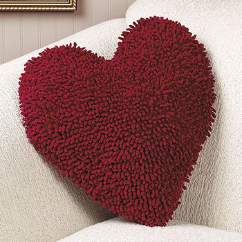 12" Red Heart Chenille Throw Pillow