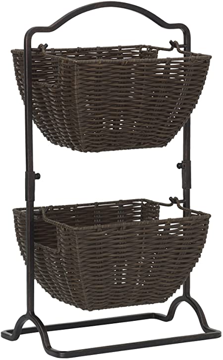 Gourmet Basics by Mikasa Brinley Fruit Basket, Countertop, Black