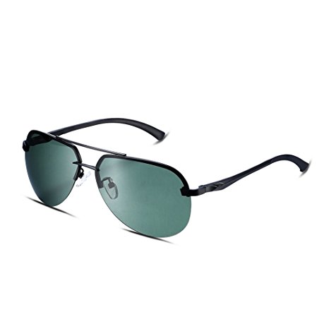 Polarized Sunglasses Mens and Womens Metal Frame Eyewear Resin Lens UV Protection