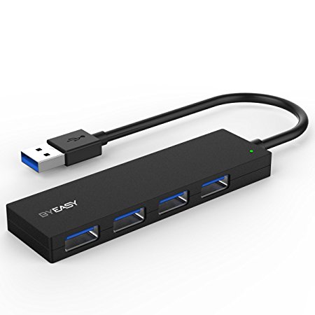 Usb Hub, BYEASY 4 Port USB 3.0 Ultra Slim Data Hub for Macbook, Mac Pro / mini, iMac, Surface Pro, XPS, Notebook PC, Mobile HDD, and More