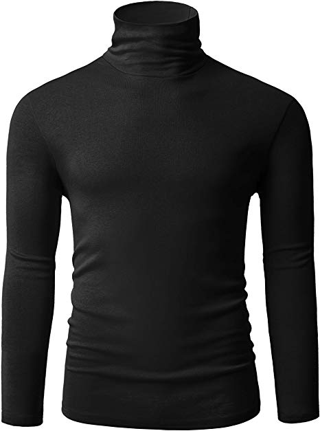 Fresca Men Thermal Turtleneck Long Sleeve Knitted Pullover Basic Slim Fit Casual T Shirts