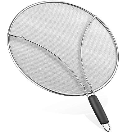 Splatter Screen | Large 13” Round | Durable Stainless-Steel | No More Grease or Spills in your Kitchen | Protects you From Burns | Rustproof & Dishwasher Safe | Food Accessory for Frying & Cooking
