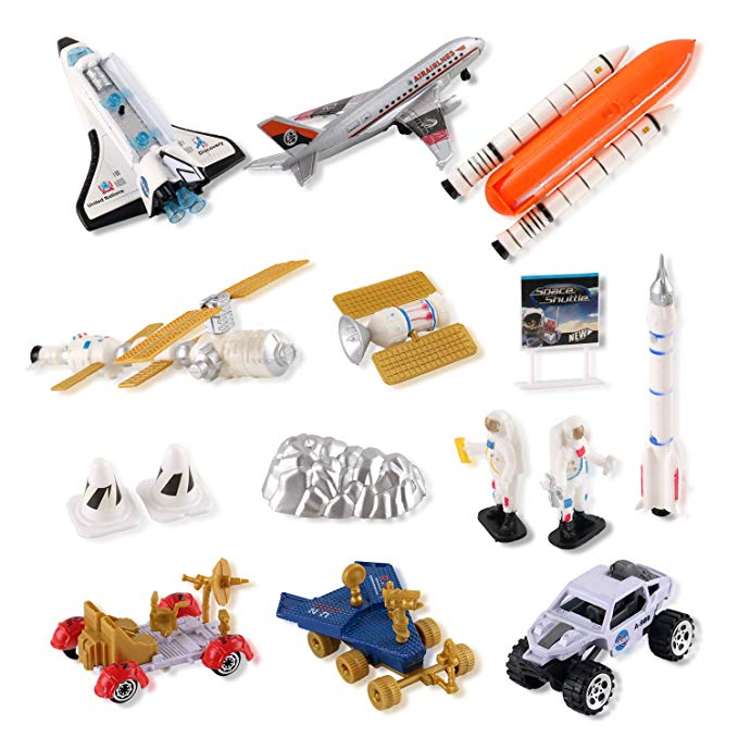 Mission to Mars Space Shuttle Playset for Kids with Rockets, Satellites, Rovers & Vehicles