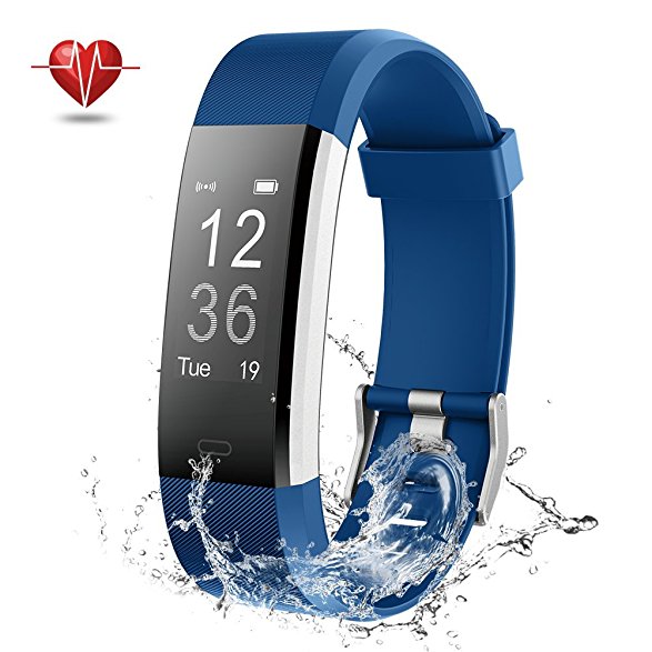 Fitness Tracker, NOVETE Bluetooth 4.0 Heart Rate Monitor Bracelet, IP67 Waterproof, Touch Screen, Wireless Smart Wristband, Pedometer Sports Activity Tracker Smart Watch for Android and IOS Smartphone