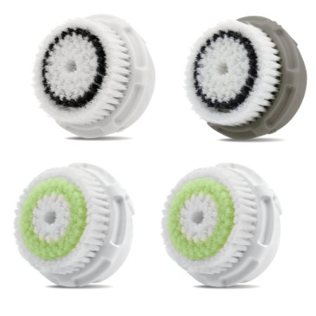 Greeninsync Compatible Replacement Facial Cleansing Brush Heads, fits Mia, Mia2, Mia3 (Aria), SMART Profile, Alpha Fit, Pro, Plus and Radiance Cleansing Systems