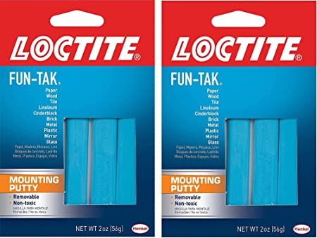 Fun-Tak Mounting Putty 2-Ounce, Single, Blue, 2 Ounce -2 Pack