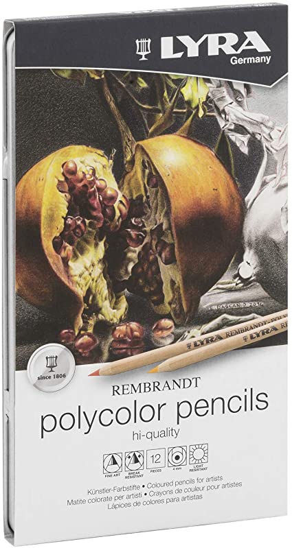 LYRA Rembrandt Polycolor Art Pencils, Set of 12 Pencils, Assorted Colors (2001120)