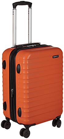 AmazonBasics Hardside Spinner Luggage, 20-inch Carry-on/Cabin Size, Burnt Orange