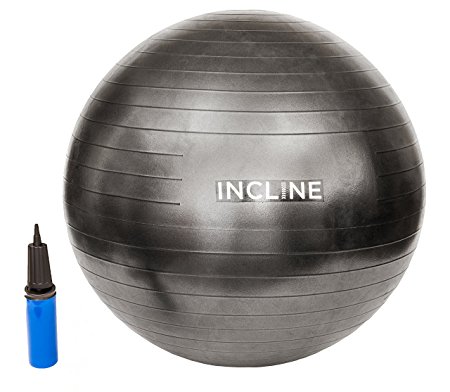 Incline Fit  Anti-Burst Exercise Stability Ball with Pump