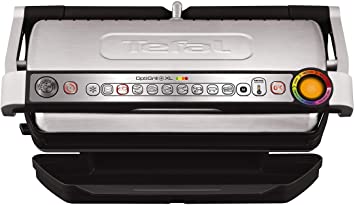 Tefal GC722D40 Optigrill Plus X-Large Grill with 9 Automatic Settings and Cooking Sensor, Stainless Steel, Non Stick Removable Plates