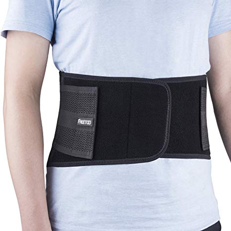 FREETOO Lumbar Support Belt, Adjustable Double-Layer Pressure Belt, 6 Support Bands, 16-Hole Interjacent Mesh, Thin Fabric, Light and Breathable (S/M(New Lumbar Support))