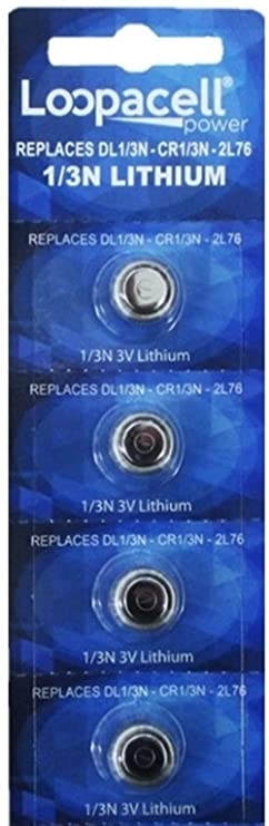 4 Loopacell 1/3N Battery Replacement for DL1/3N CR1/3N 3V Lithium Batteries