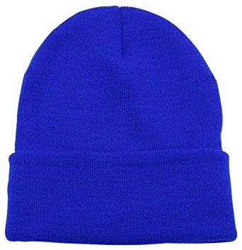 Top Level Unisex Cuffed Plain Skull Beanie Toboggan Knit Hat/Cap