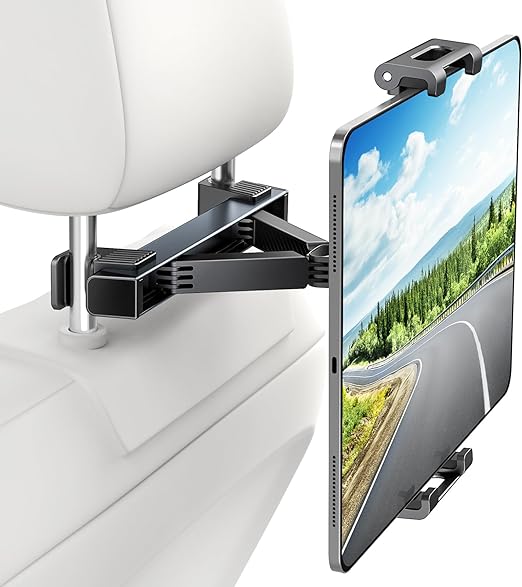 Uniwit Car Backseat Headrest Mount/Holder-Car Trip Essentials for Kids,360°Rotation,Easy to Install,Compatible for Tablet/iPad,Samsung Tab,Cellphones and Other 5"-12.9" Devices.