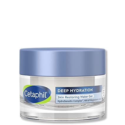 Cetaphil Deep Hydration Skin Restoring Water Gel with Hyaluronic and Polygutamic Acid, Face Moisturizer, 72 Hour Hydration, For Dry, Dehydrated Sensitive Skin, Fragrance Free, 1.7 oz, Fragrance Free