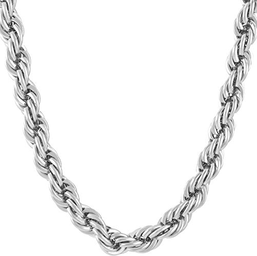 Lifetime Jewelry Gold Chain for Men and Women [ 7mm Rope Chain ] 20X More 24k Real Gold Plating Than Other Gold Chains - Durable Mens Necklace with Free Lifetime Replacement Guarantee 16 to 36 inches