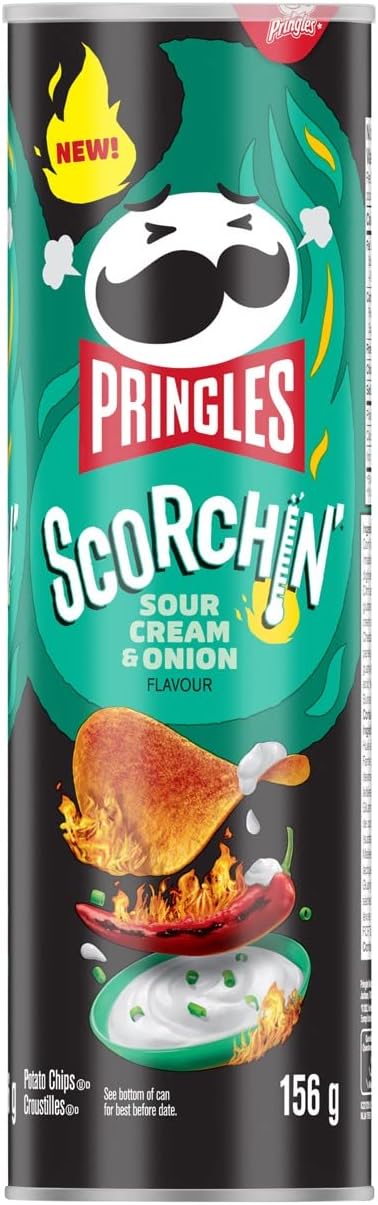 Pringles* Scorchin’* Sour Cream & Onion Flavour Potato Chips 156 g