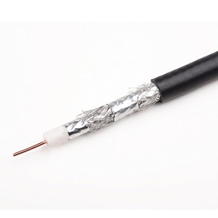 Cable Matters CL2 In-Wall Rated (CM) RG6/U Quad Shield Coaxial Cable in Black 1000 Feet