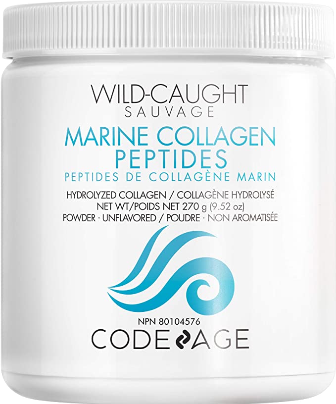 Codeage Marine Collagen Powder - Wild-Caught Hydrolyzed Fish Collagen Peptides - Type 1 & 3 Collagen Protein Supplement - Amino Acids for Skin, Hair, Nails - Paleo Friendly, Non-GMO, 270 g