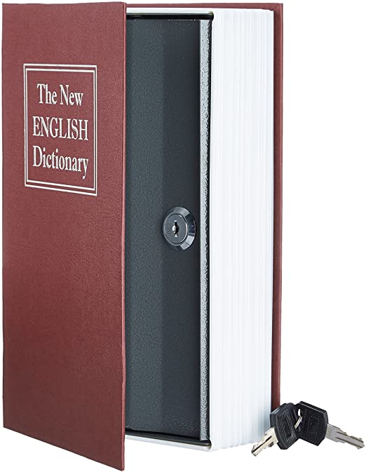 AmazonBasics Book Safe- Key Lock- Red