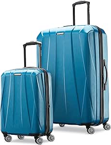 Samsonite Centric 2 Hardside Expandable Luggage with Spinners, Caribbean Blue, 2-Piece Set (20/28)